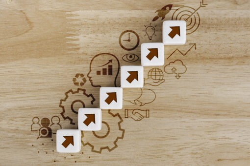 Business growth and success process concept.