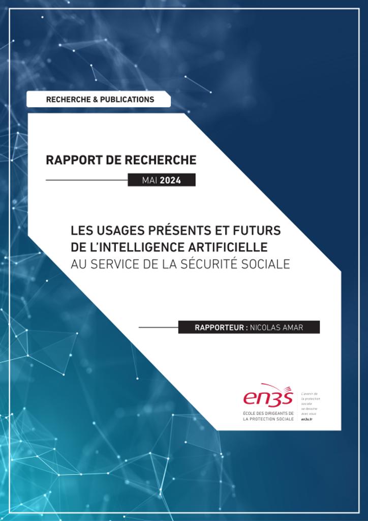 page de couverture du Rapport de recherche Les usages présents et futurs de l’intelligence artificielle au service de la Sécurité sociale